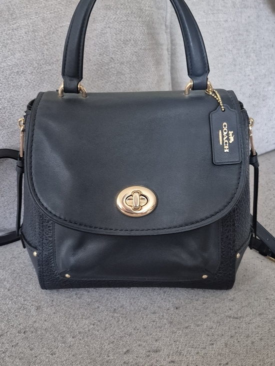 Coach Handbags - Coach Blue Leather Turnlock 2 Way Backpack/satchel